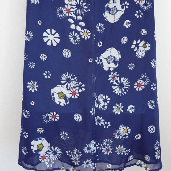 Jason Wu For Target Navy with White Florals Chiffon Sleeveless Dress Size Large - Picture 12 of 15